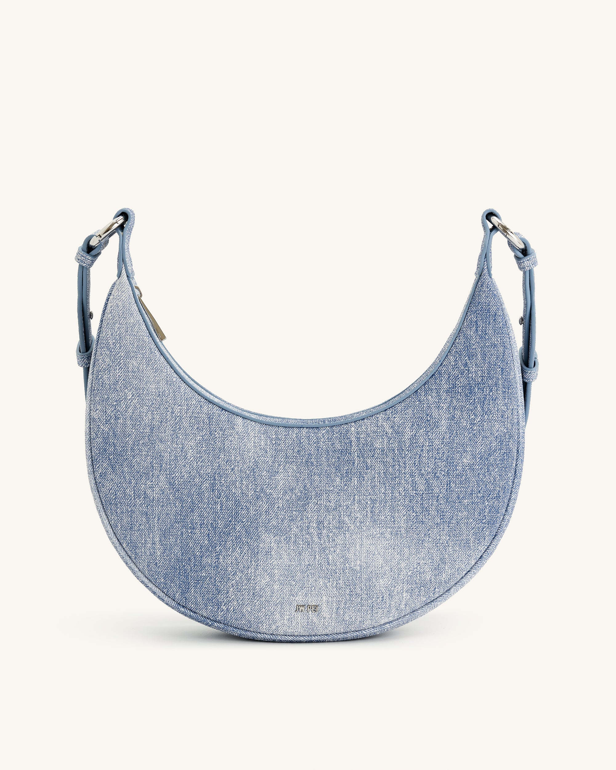 Carly Denim Embossed Saddle Bag - Blue