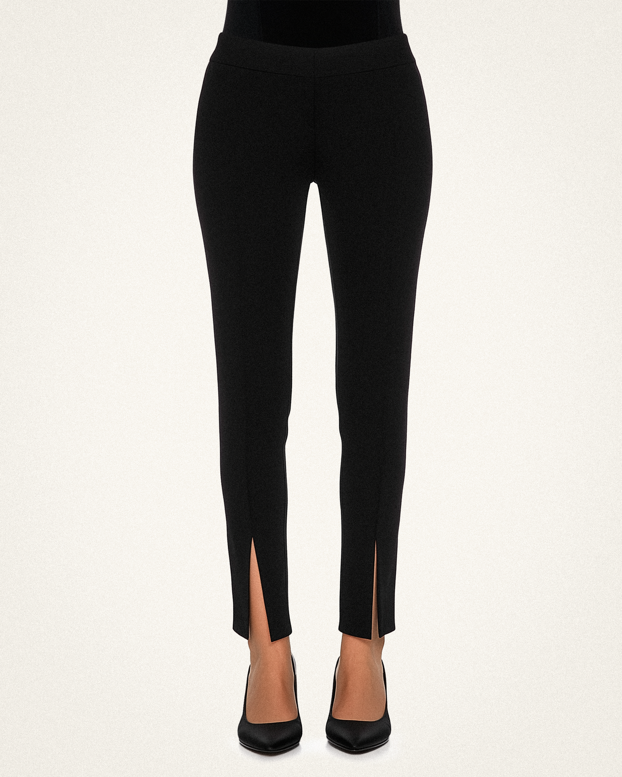 Alice Slit Detail Capri Pants - Black