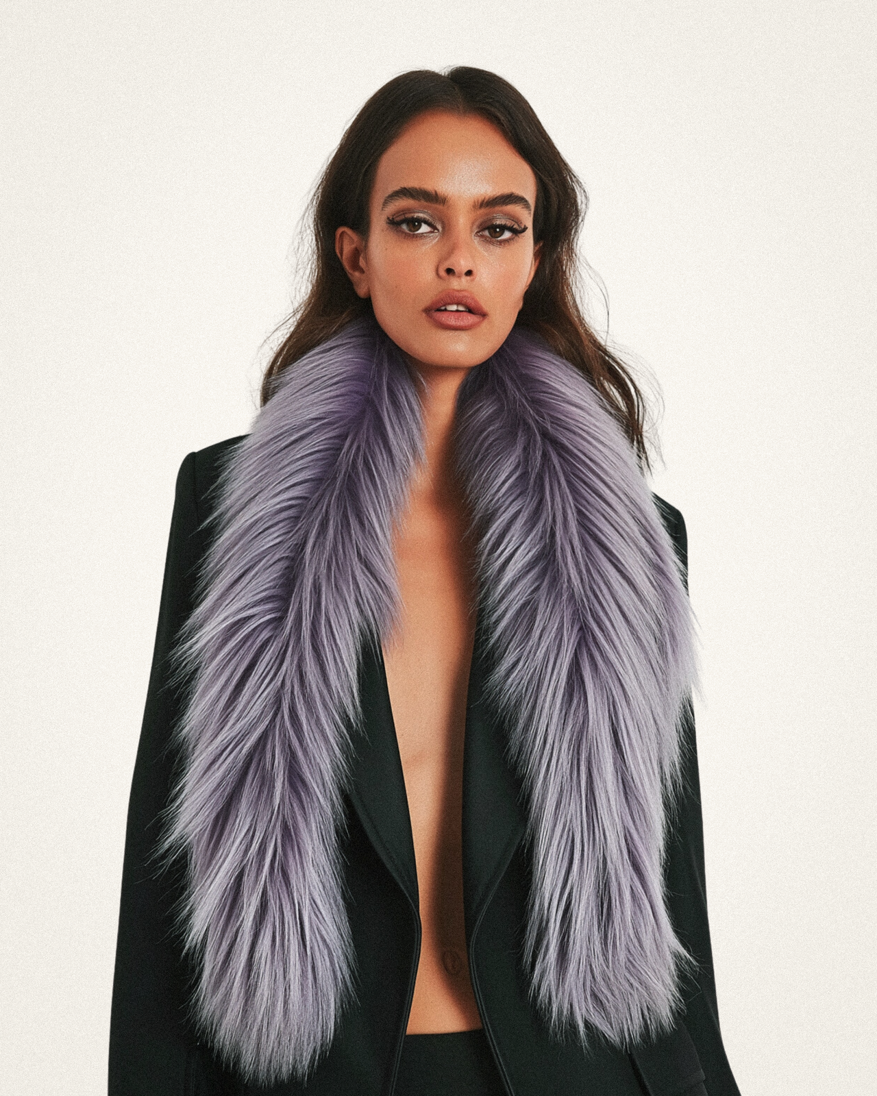 Mia Faux Fur Collar Scarf - Lavender