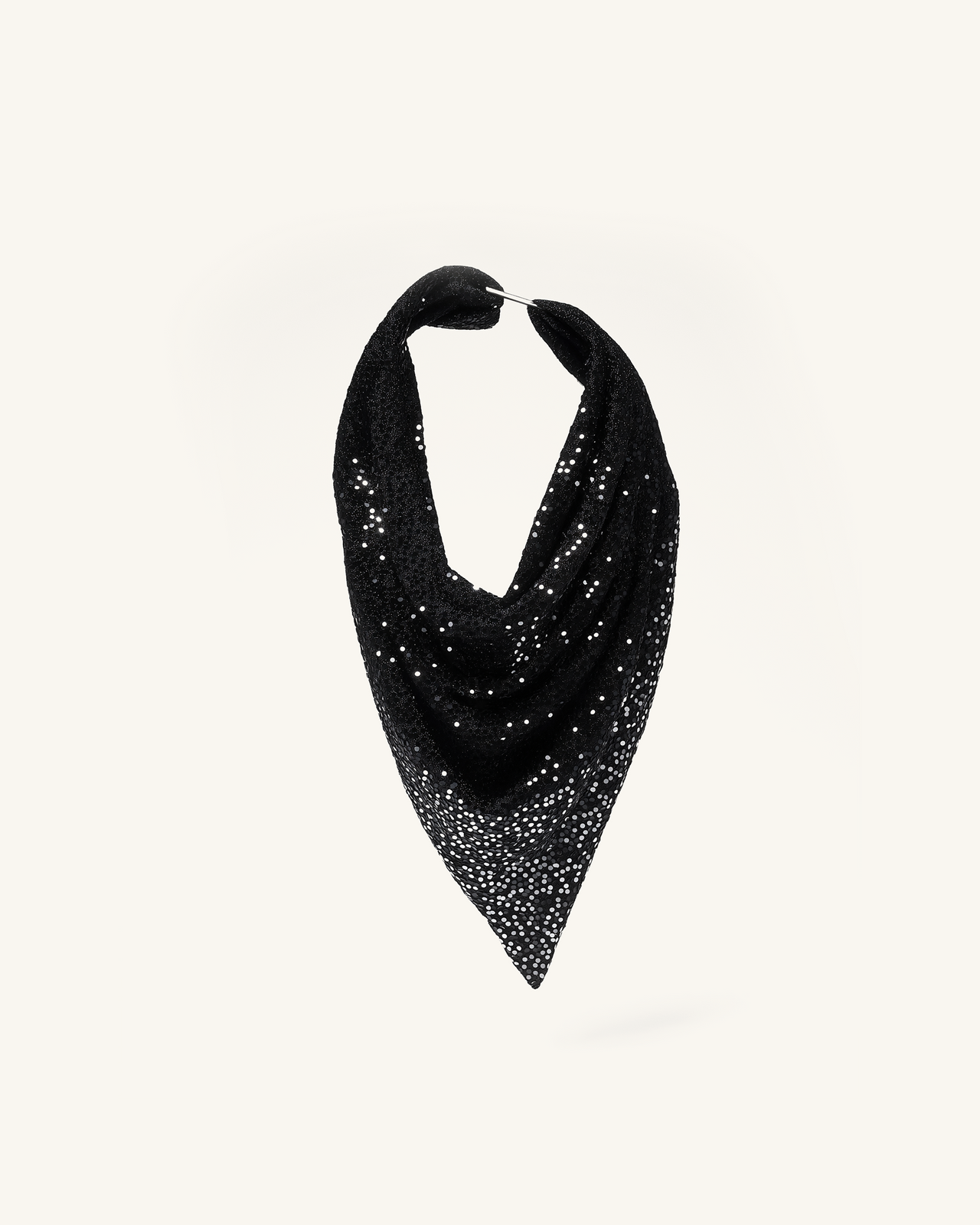 Eleanor Crystal Sequin Scarf - Black