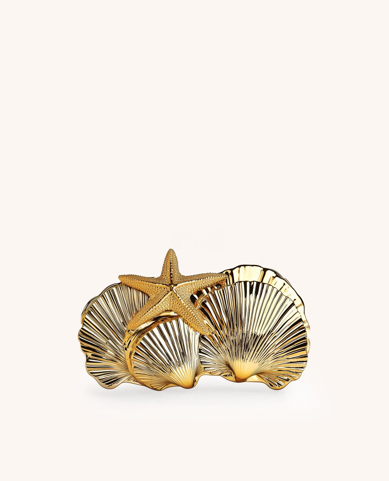 Hannah Seashell and Starfish Clutch - Gold