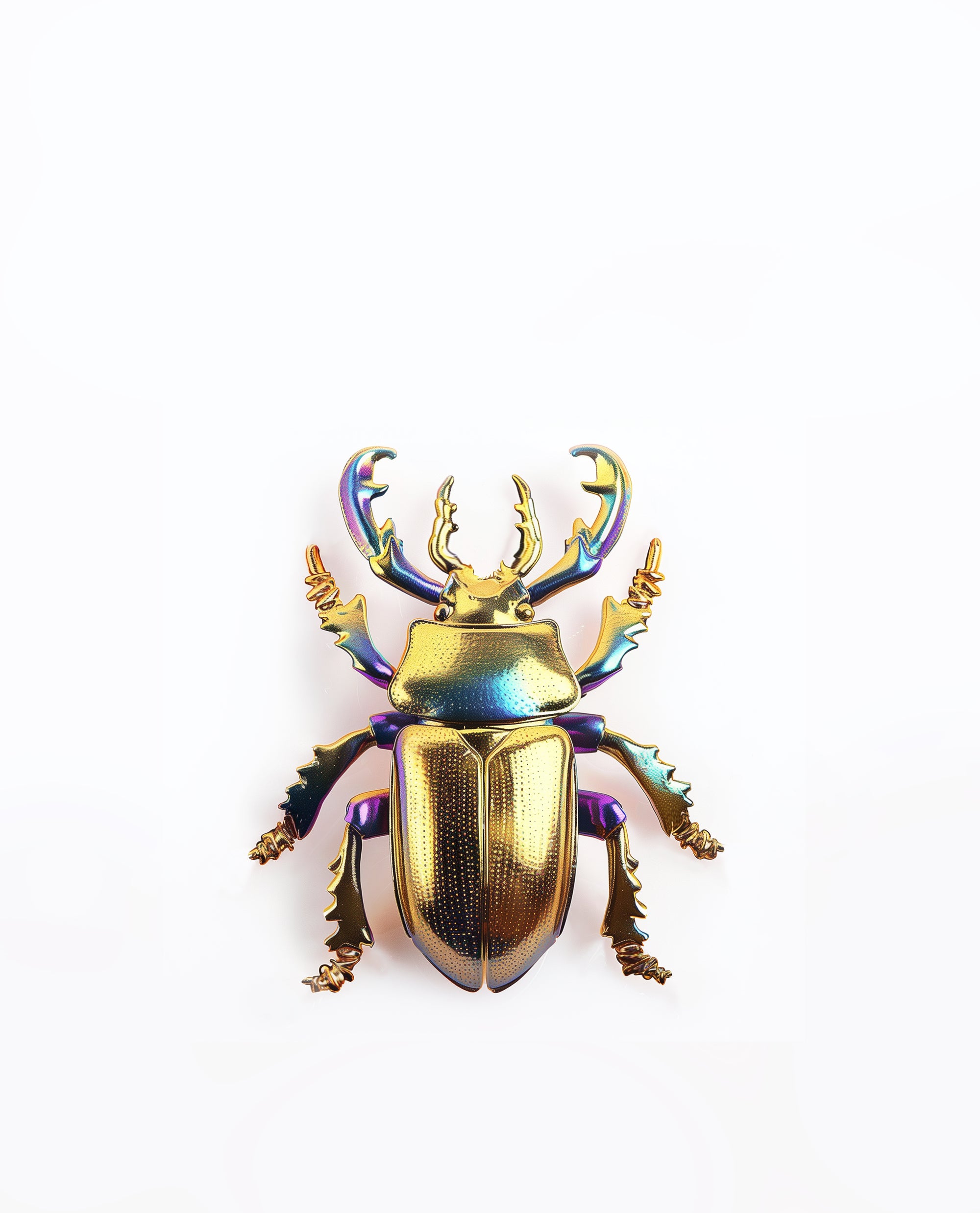 Clarisse Metallic Beetle Clutch - Multicolor