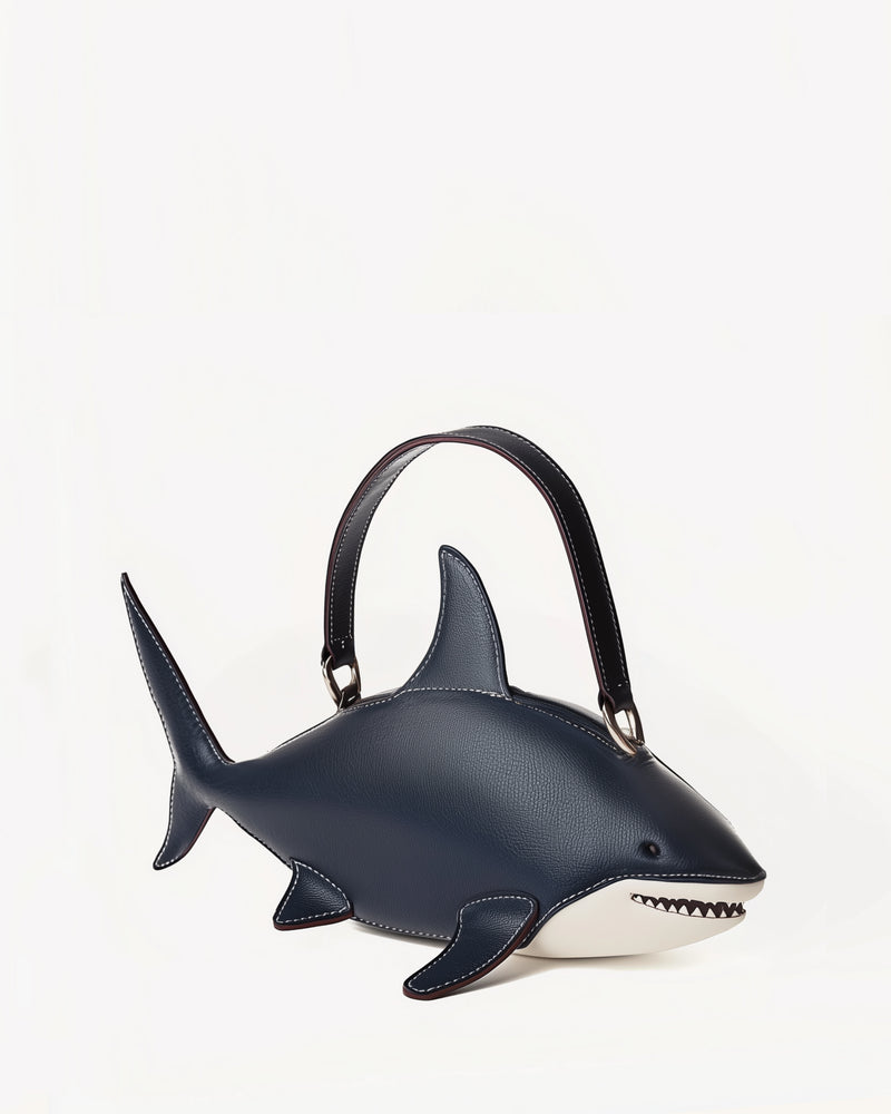 Ruby Shark-Shaped Tote Bag - Navy