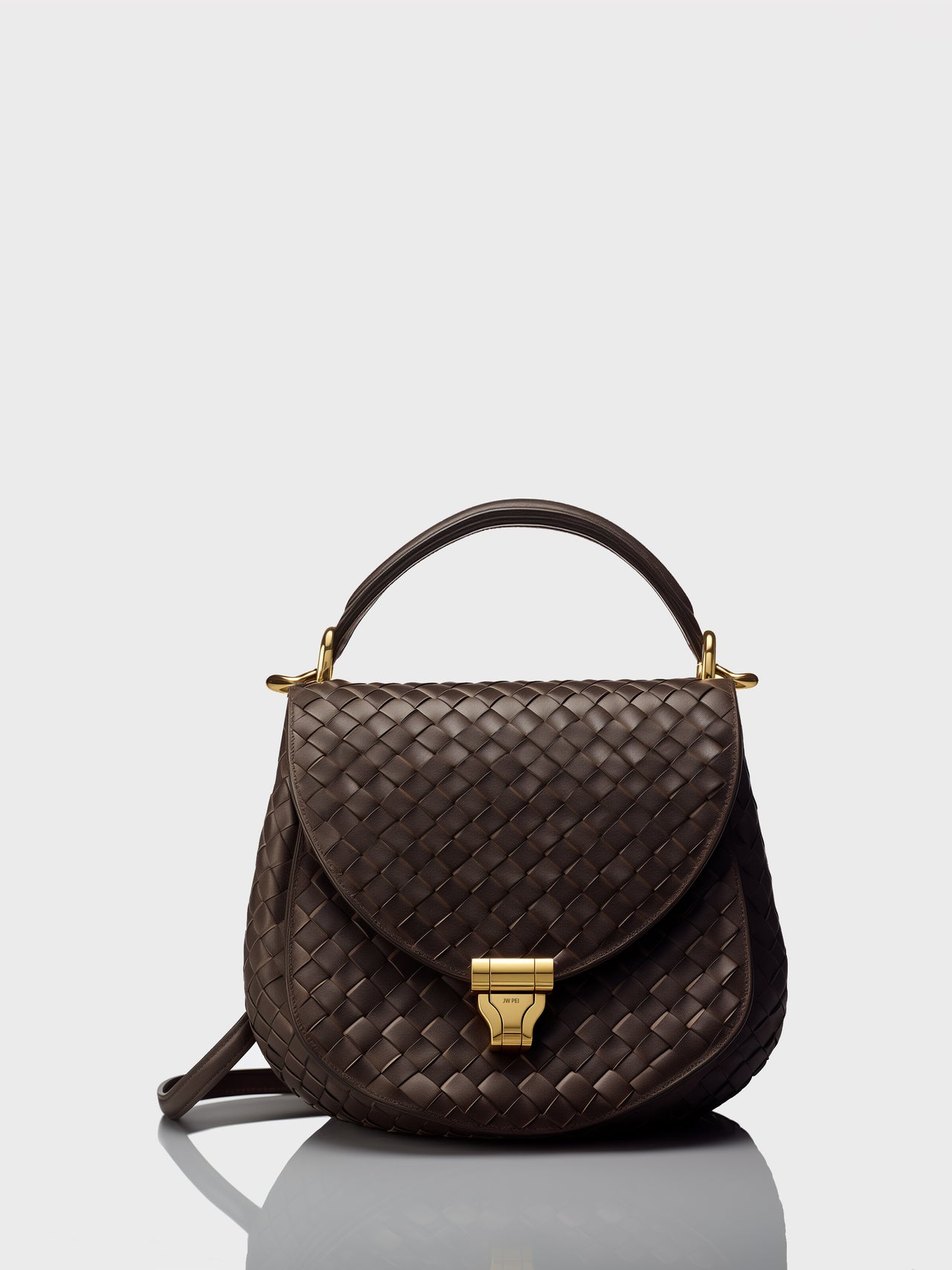 Paisley Woven Saddle Bag - Chocolate