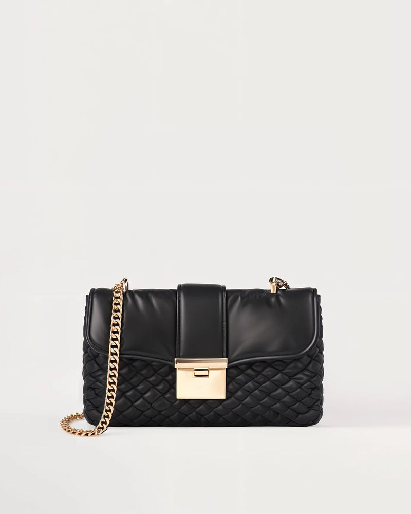 Rylee Woven Chain Bag - Black