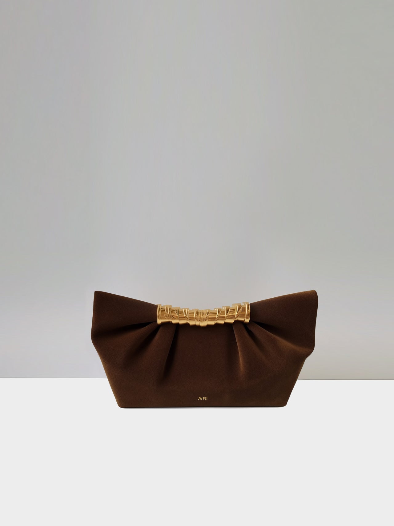 Leia Pleated Clutch - Dark Brown