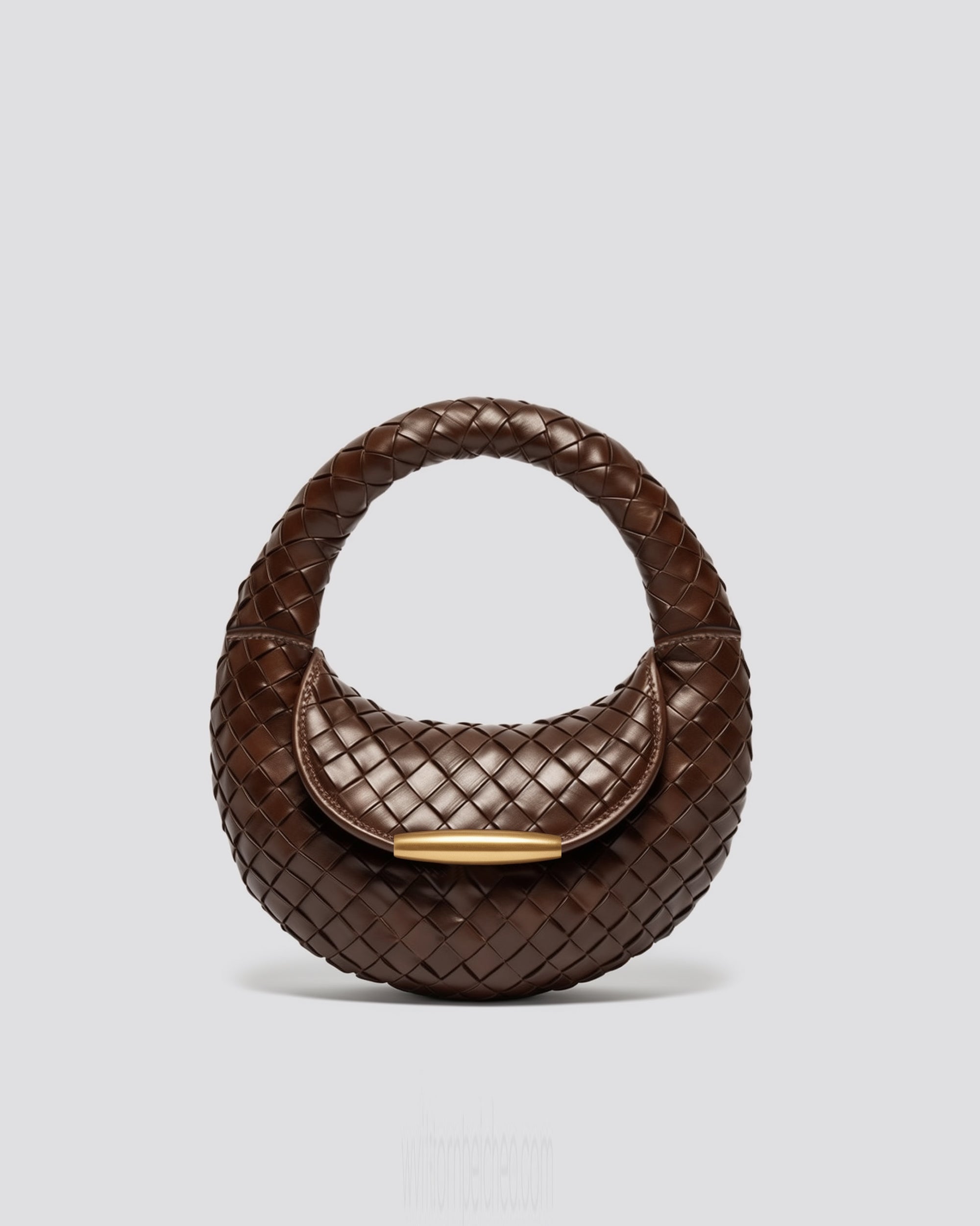 Eloise Mini Woven Leather Hobo Bag - Brown