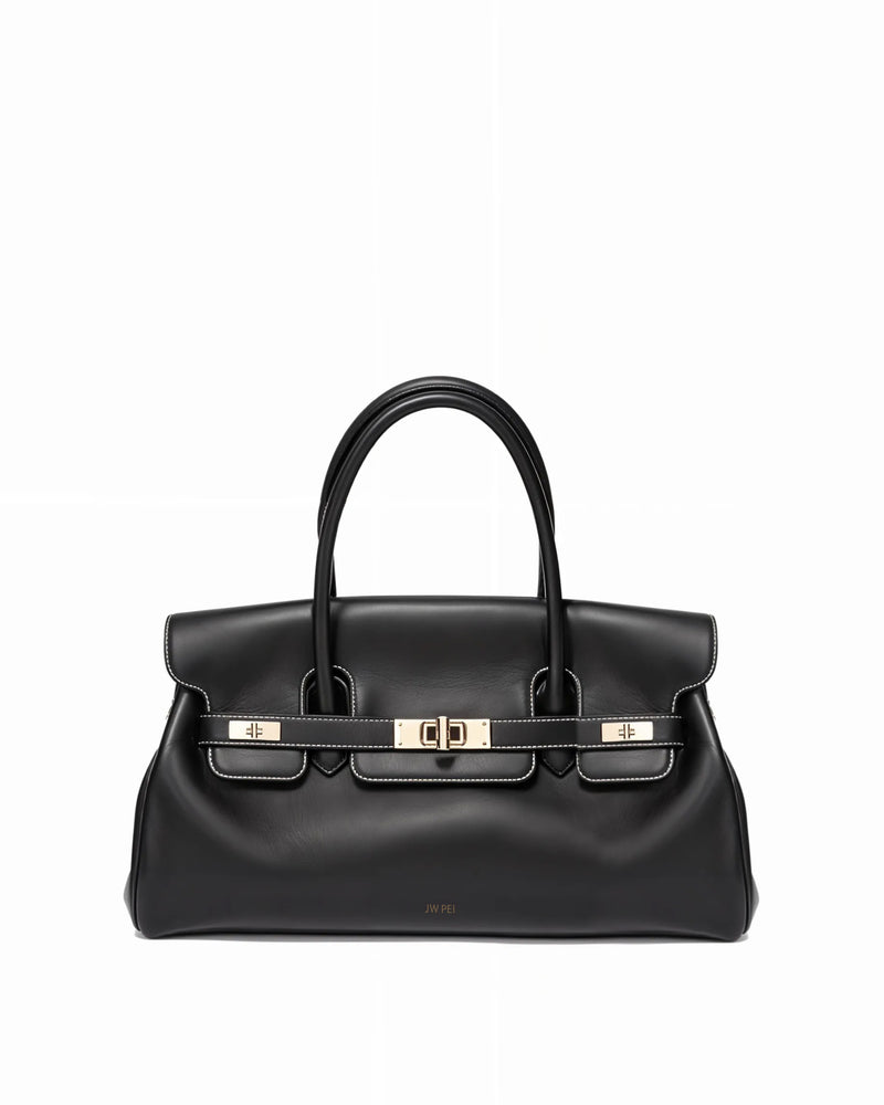 Bella Elegant Stitch Tote - Black