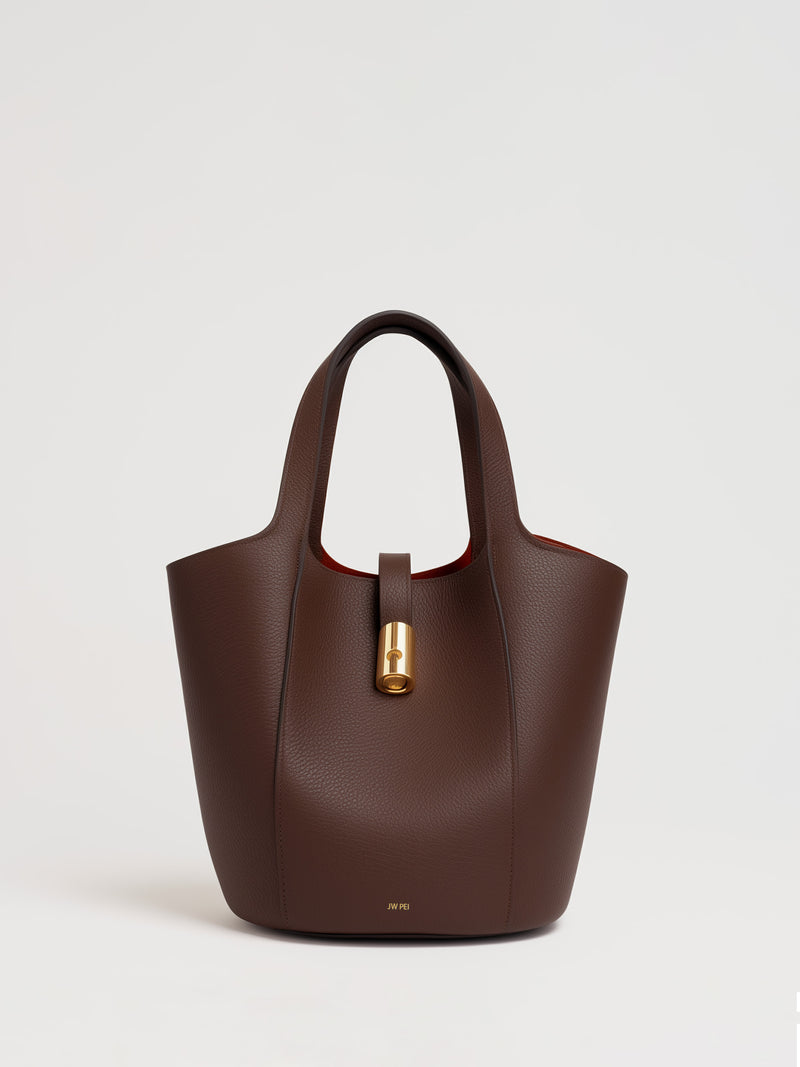 Everly Minimalist Bucket Bag - Brown