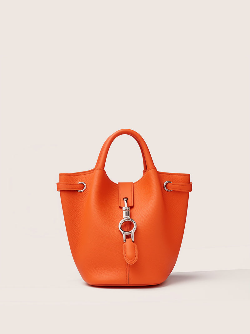 Adeline Vibrant Charm Bucket Bag - Orange