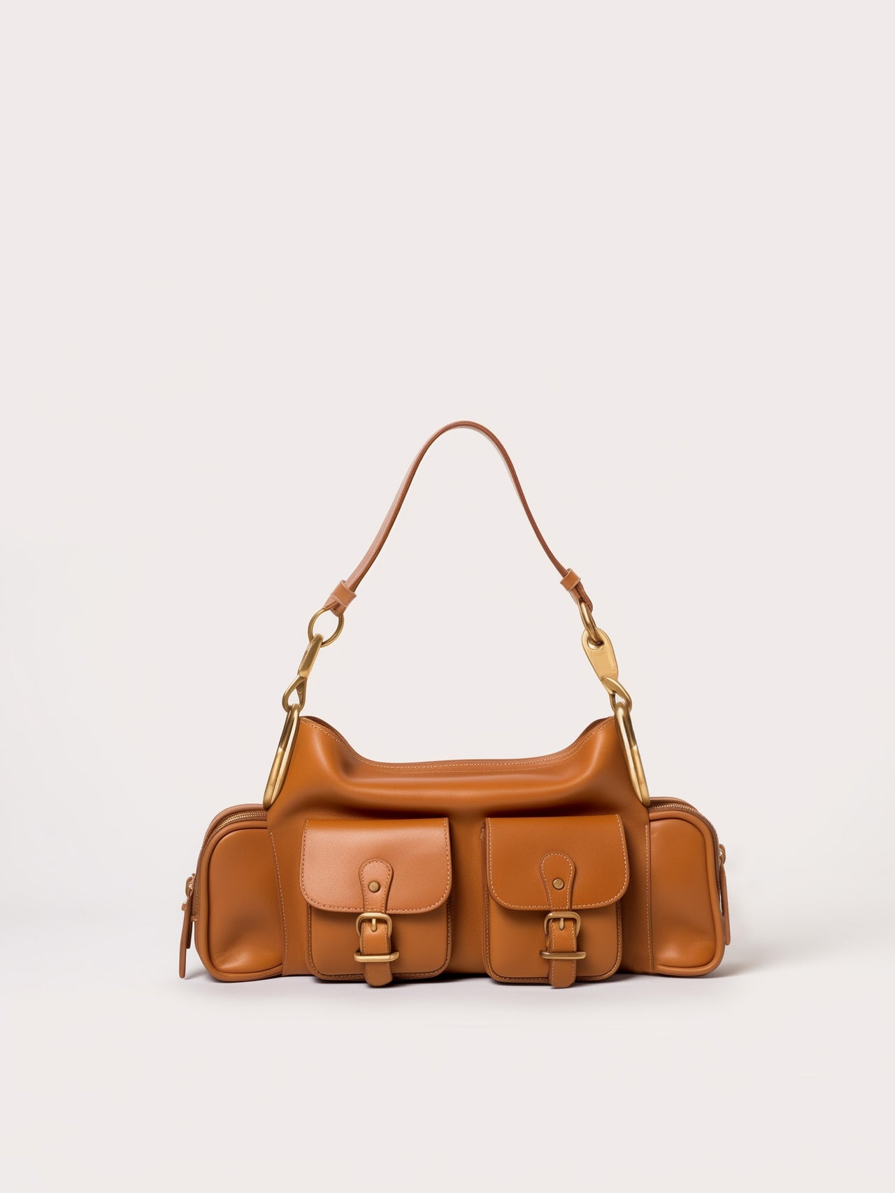 Kinsley Multi-Pocket Shoulder Bag - Brown