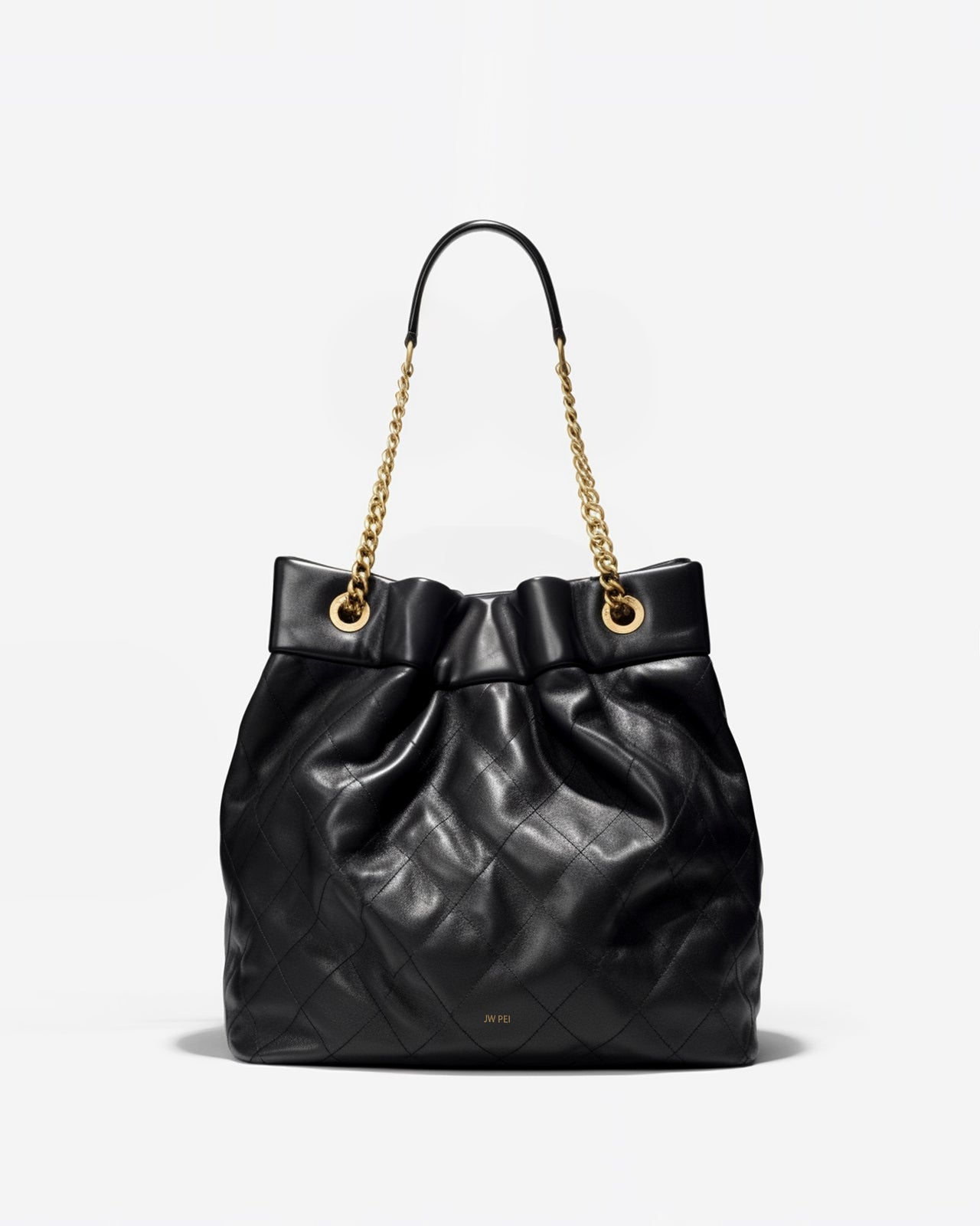 Alice Quilted Chain Shoulder Bag - Black