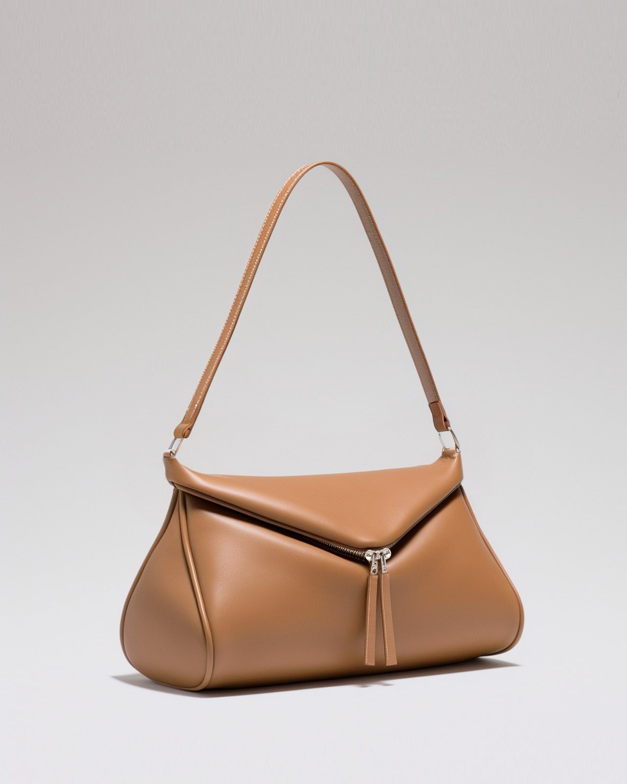 Ivy Asymmetrical Shoulder Bag - Camel