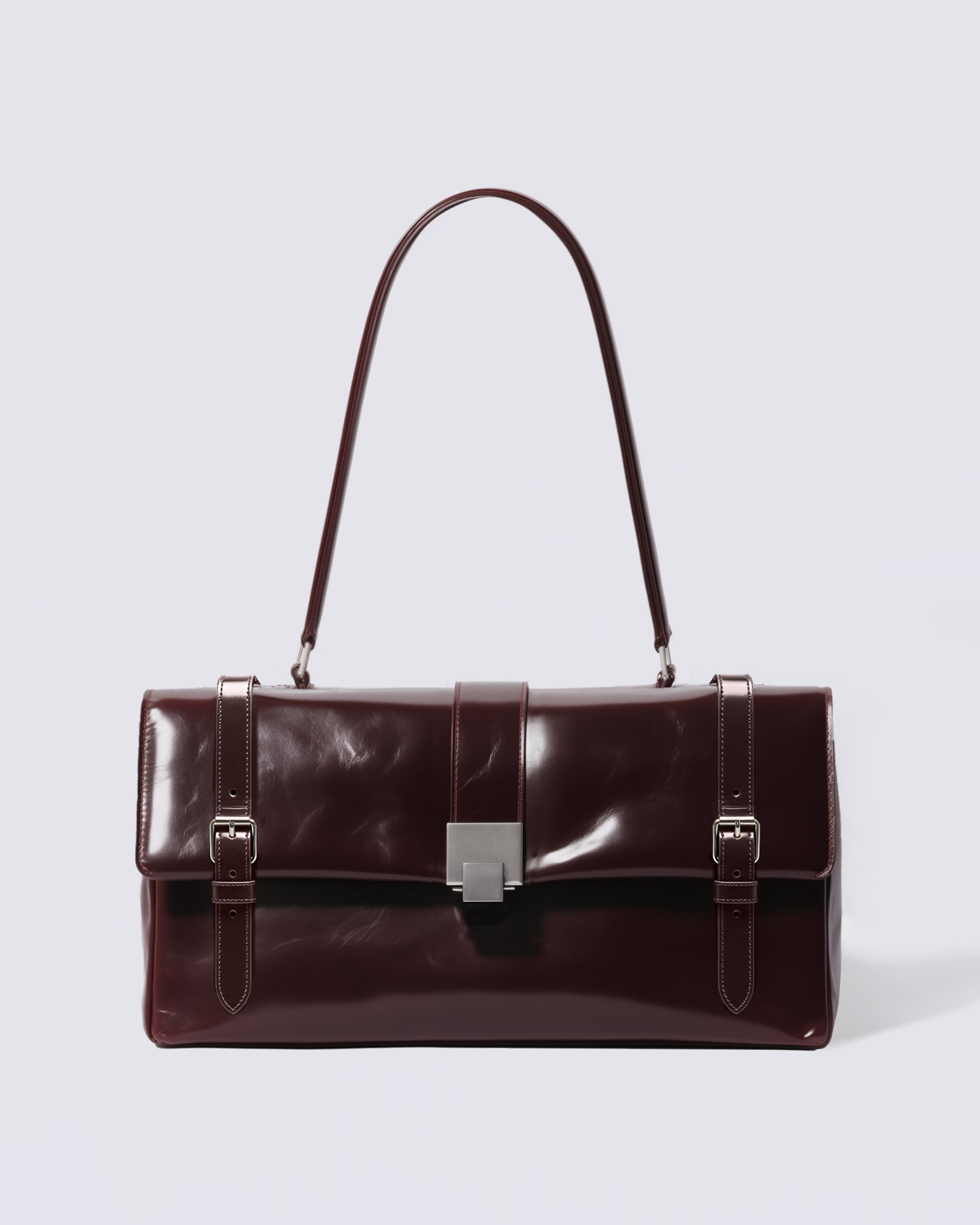 Sophie Structured Shoulder Bag - Burgundy