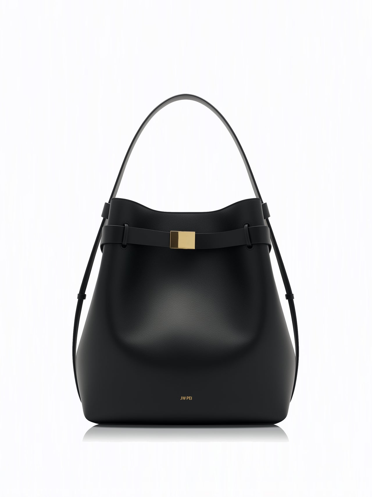 Sadie Crescent Hobo Bucket Bag - Black