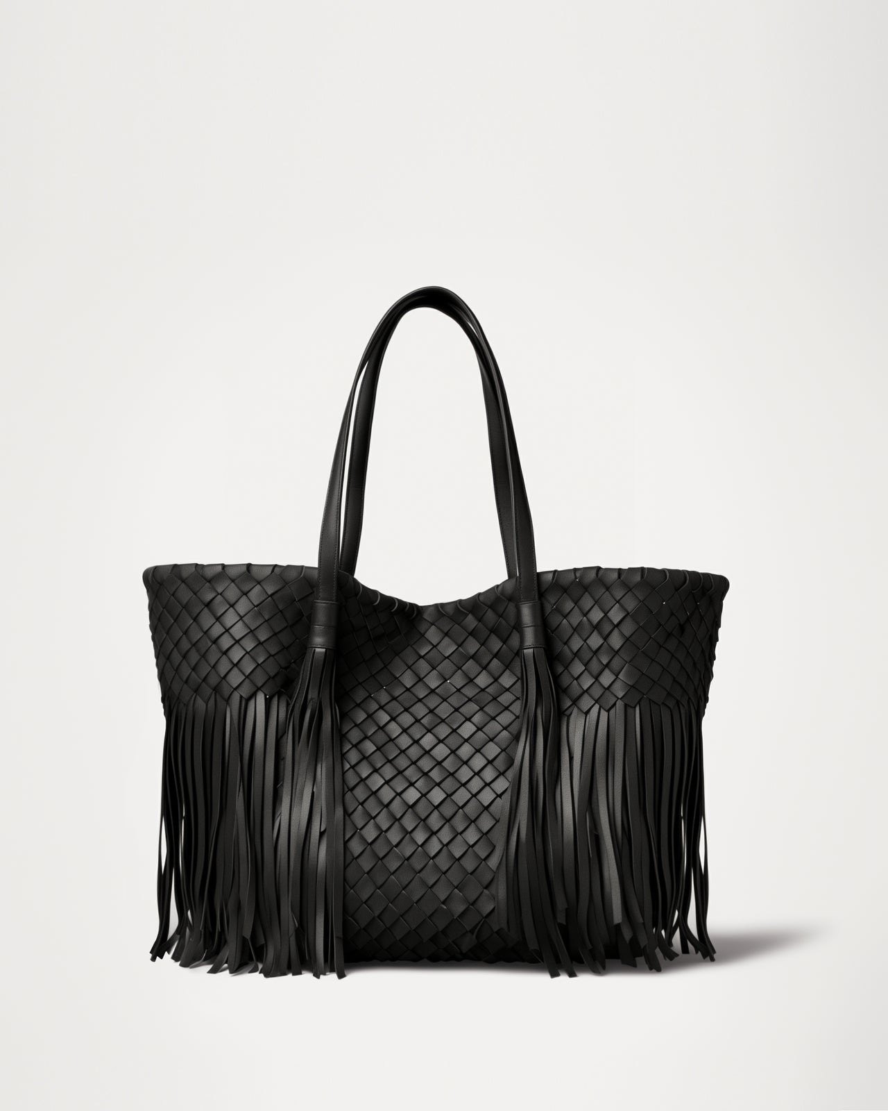 Naomi Fringe Tote Bag - Black