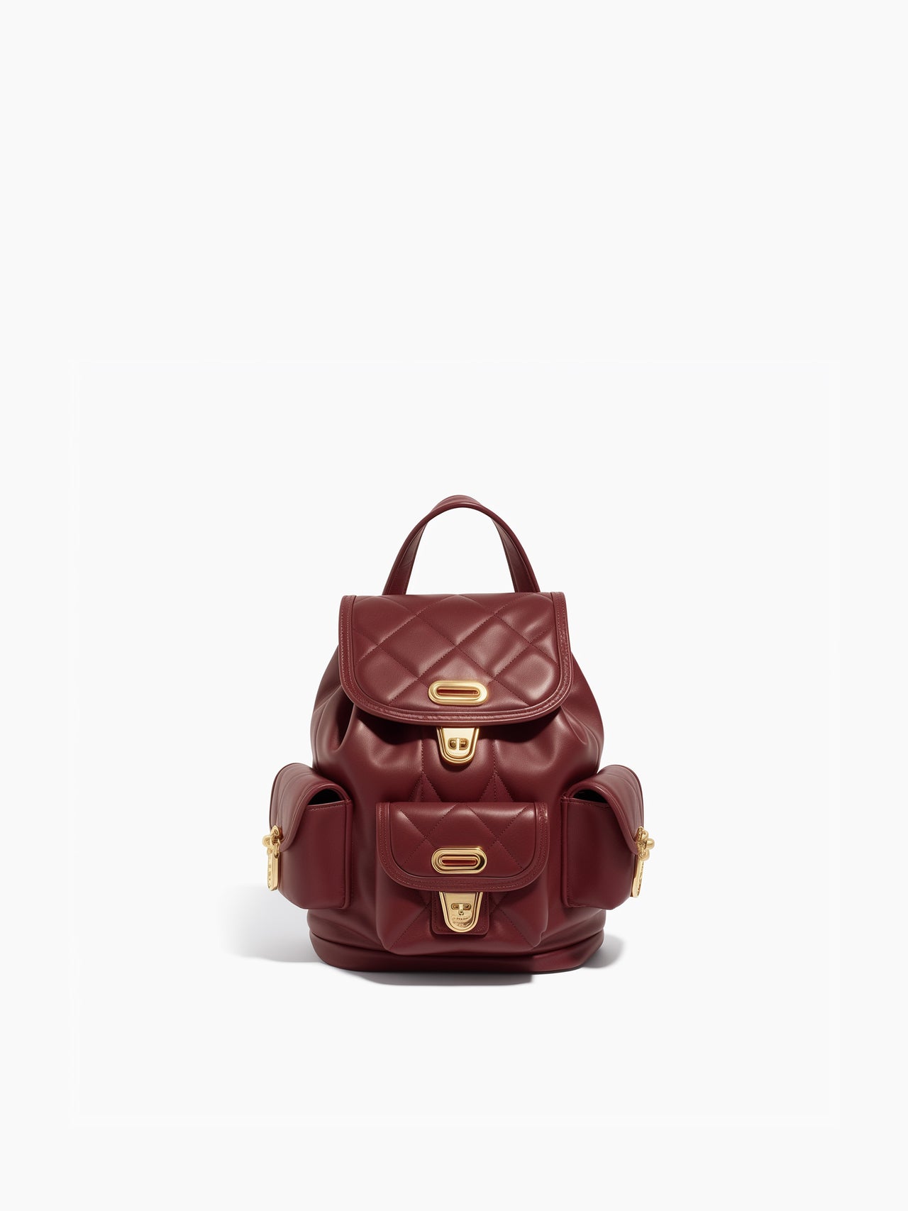 Sadie Quilted Backpack - Burgundy