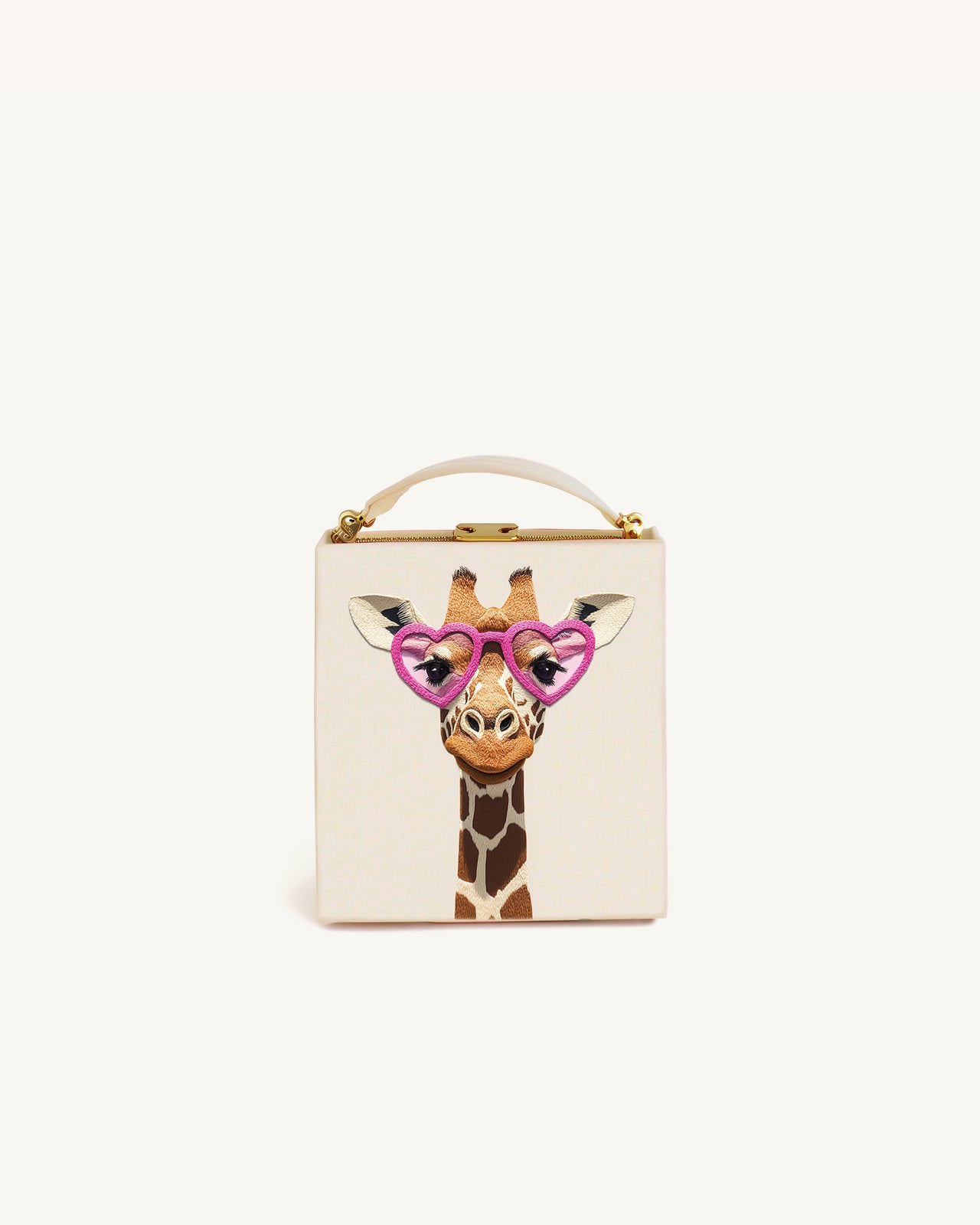 Gabriella Giraffe Box Clutch - Beige