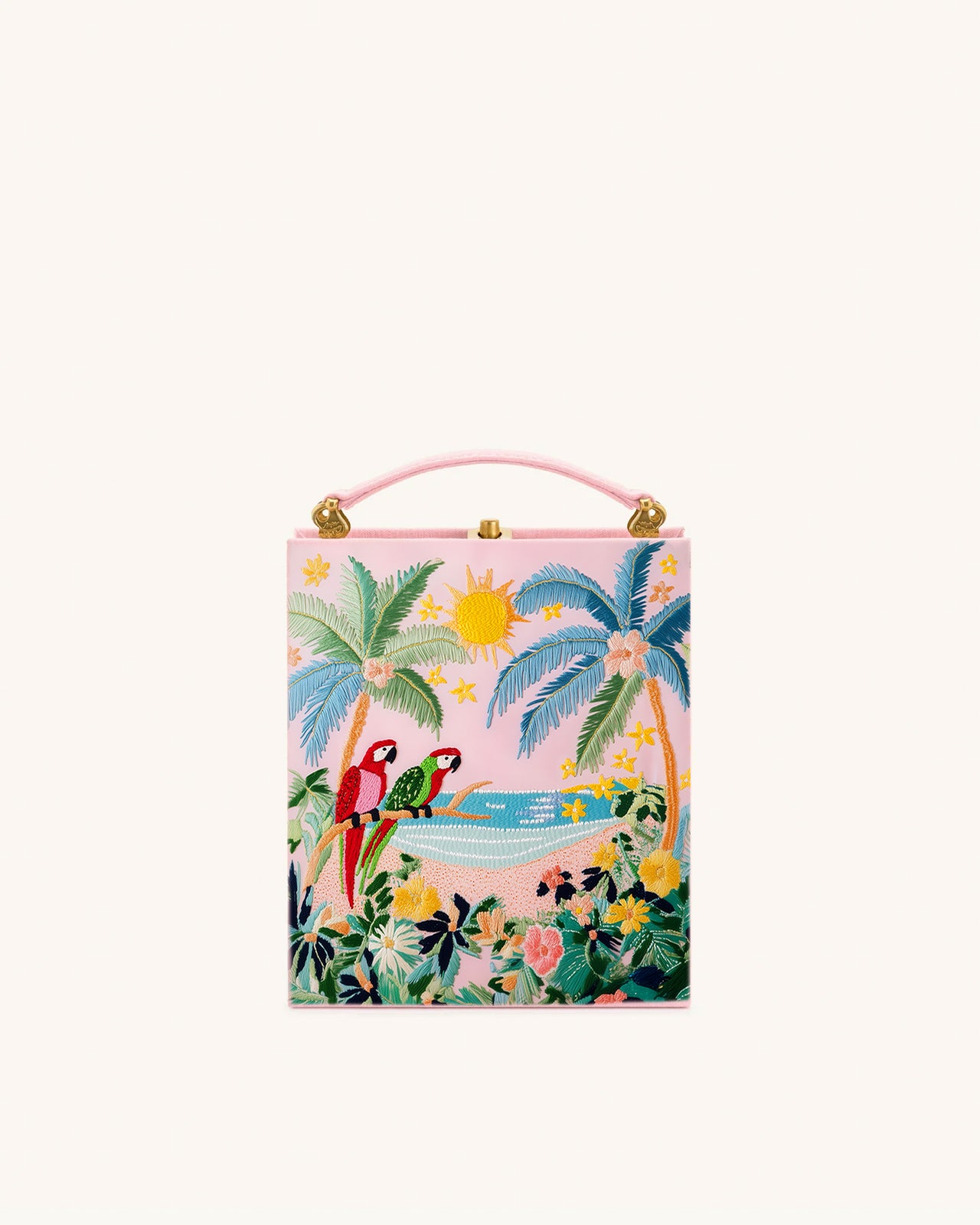 Penelope Tropical Paradise Clutch Bag - Pink