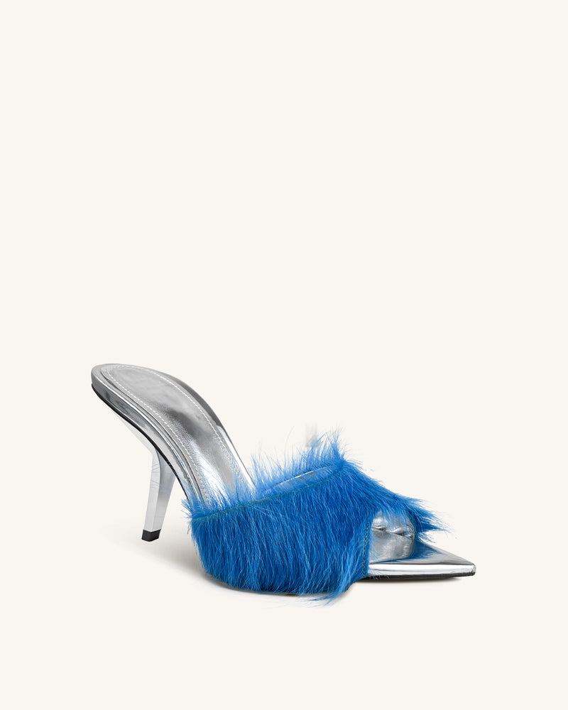 Scarlett Feathered High Heels - Blue