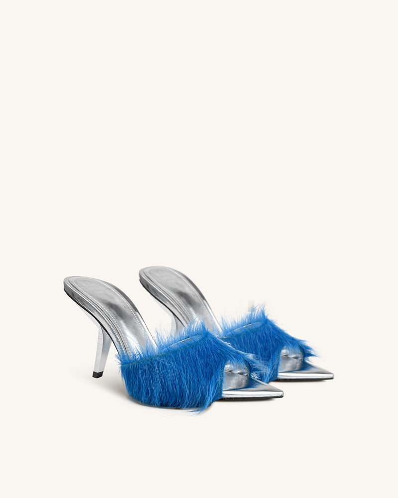 Scarlett Feathered High Heels - Blue