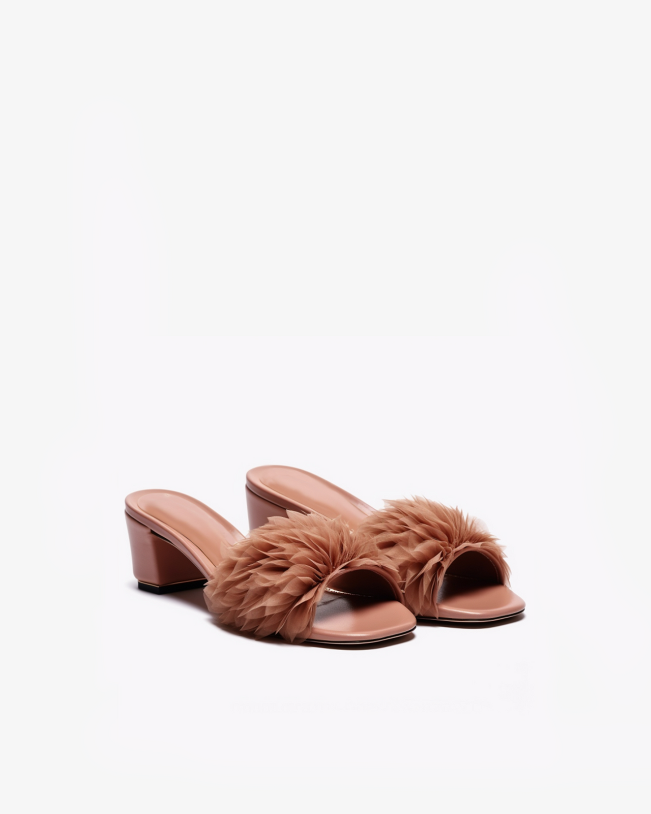 Nevaeh Feather Mules - Brown