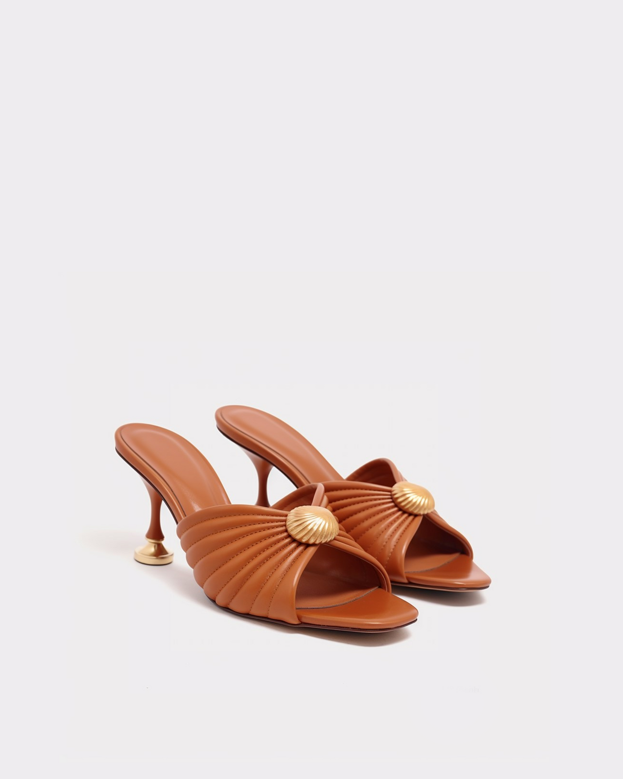 Ella Quilted Mules - Brown