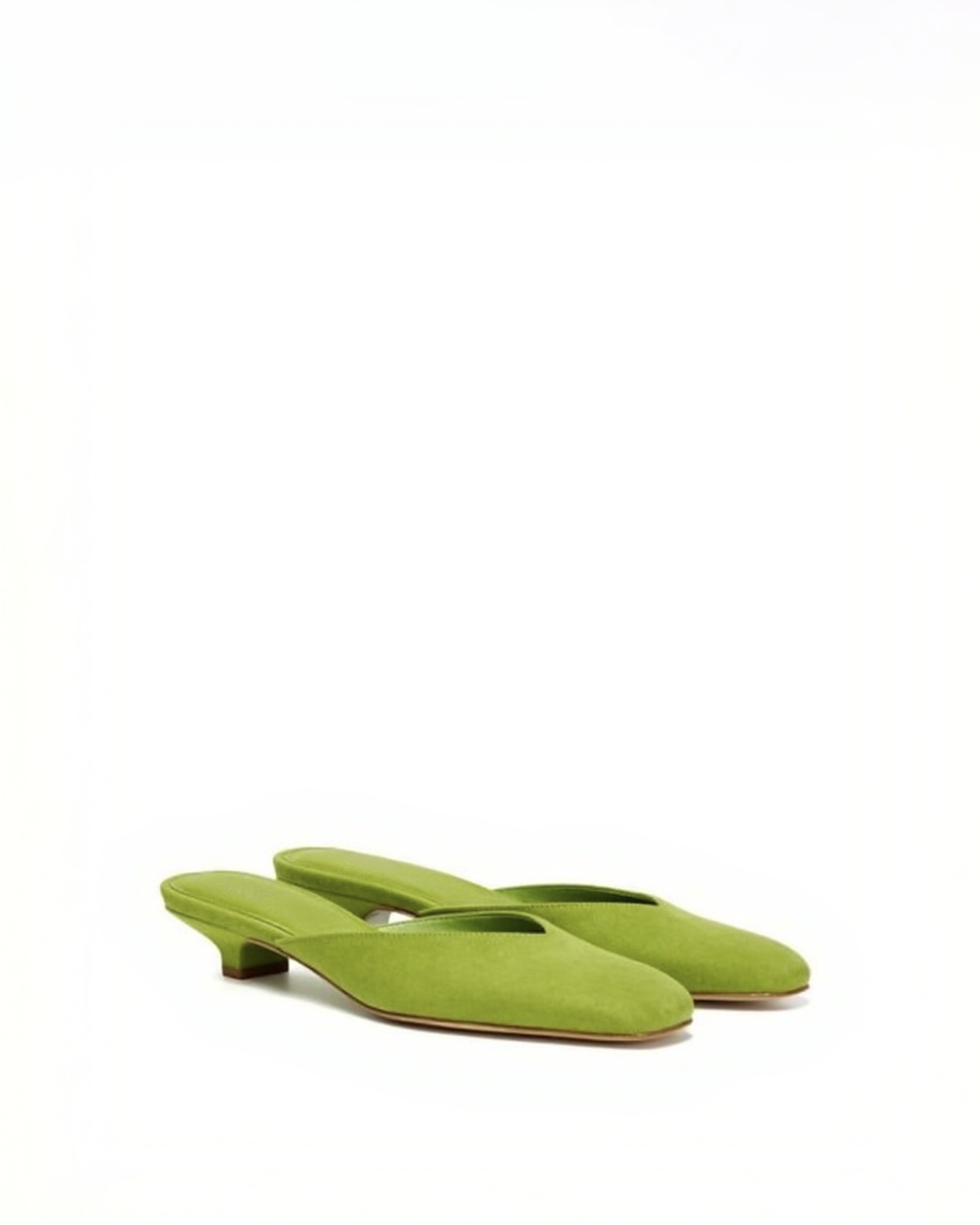 Leah Low Heel Slippers - Green