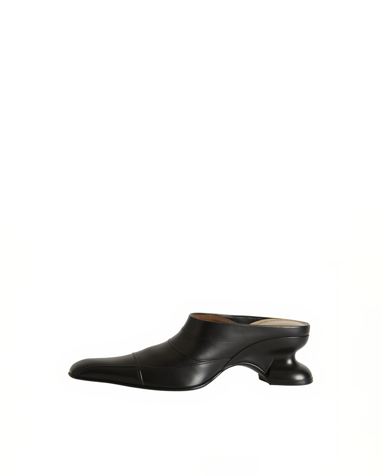 Bailey Square-Toe Heeled Mules - Black