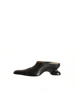 Bailey Square-Toe Heeled Mules - Black