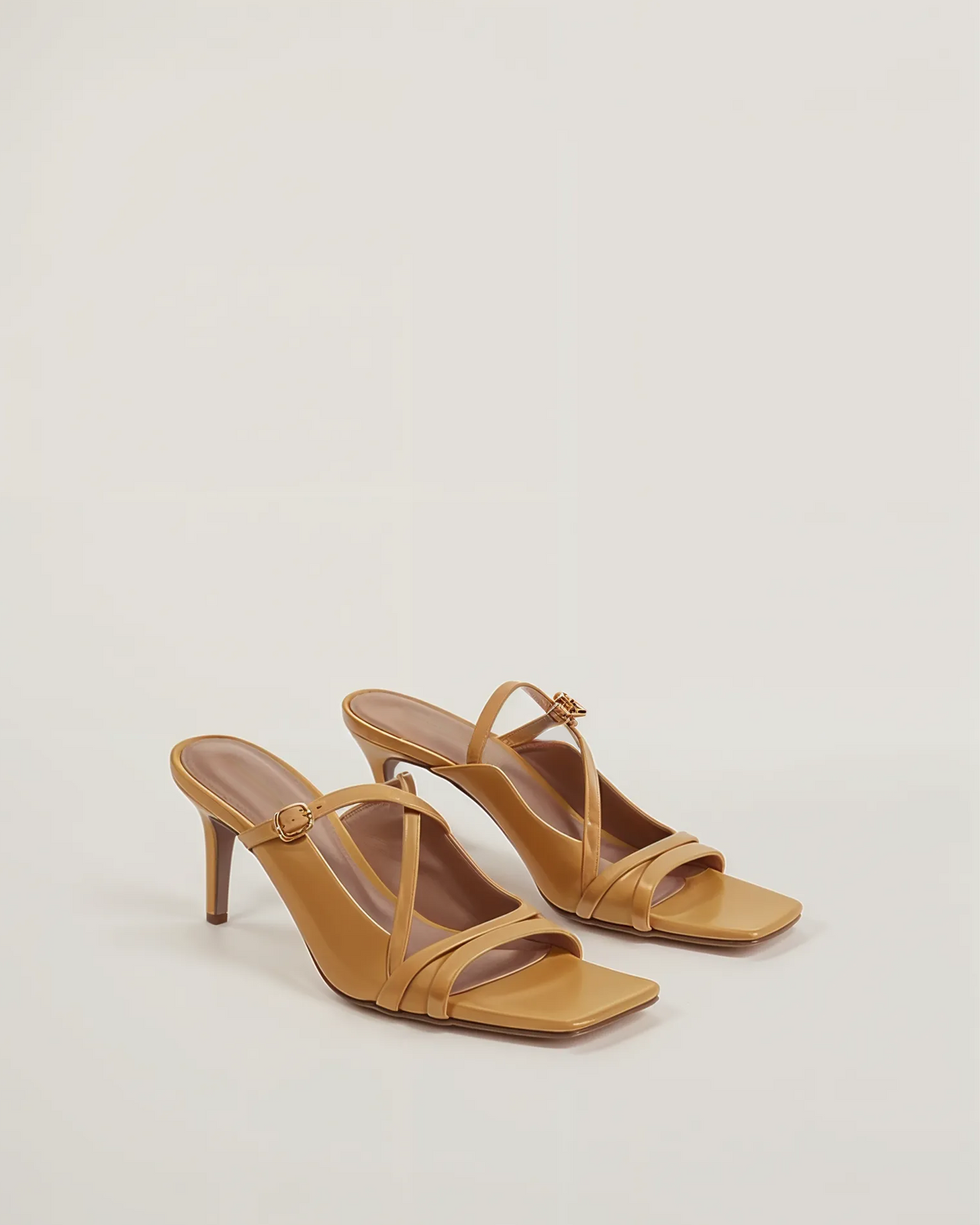 Piper Strappy Sandal Heels - Camel