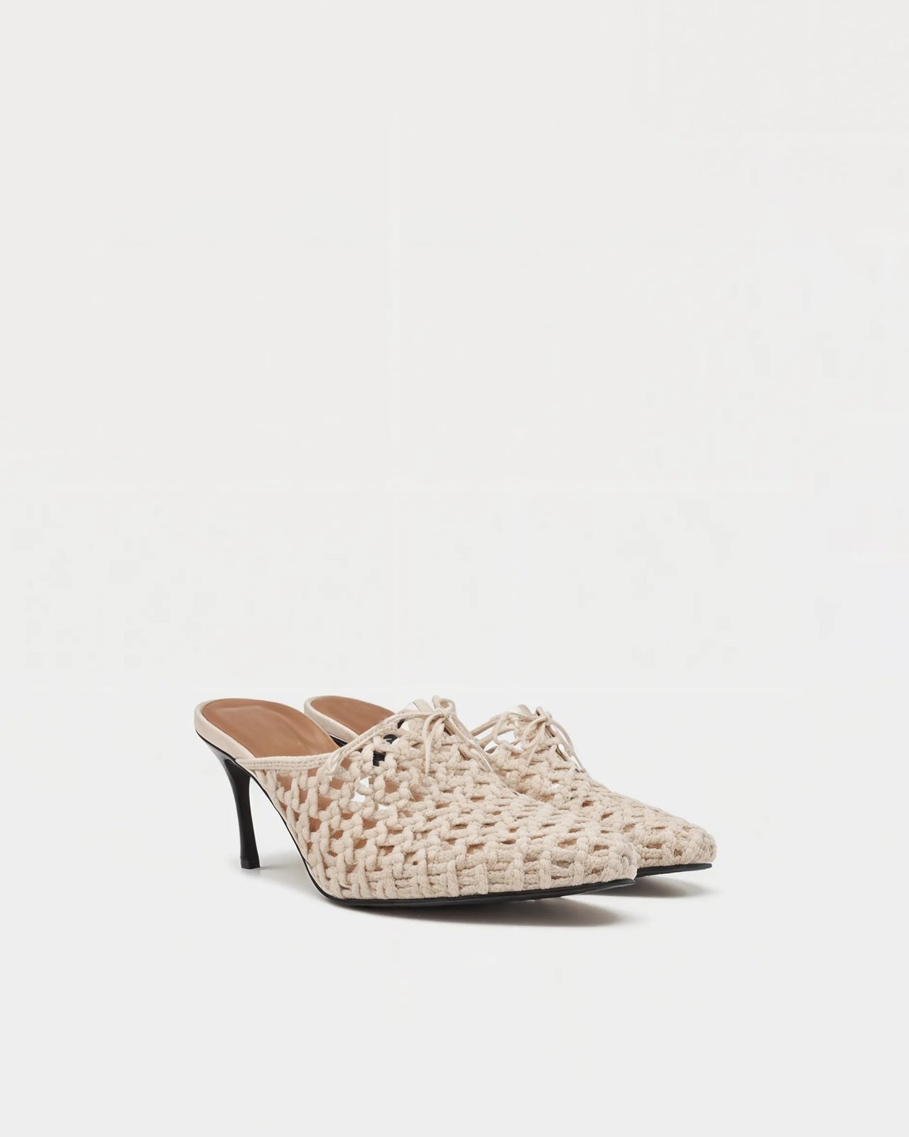 Eva Woven Mules - Beige