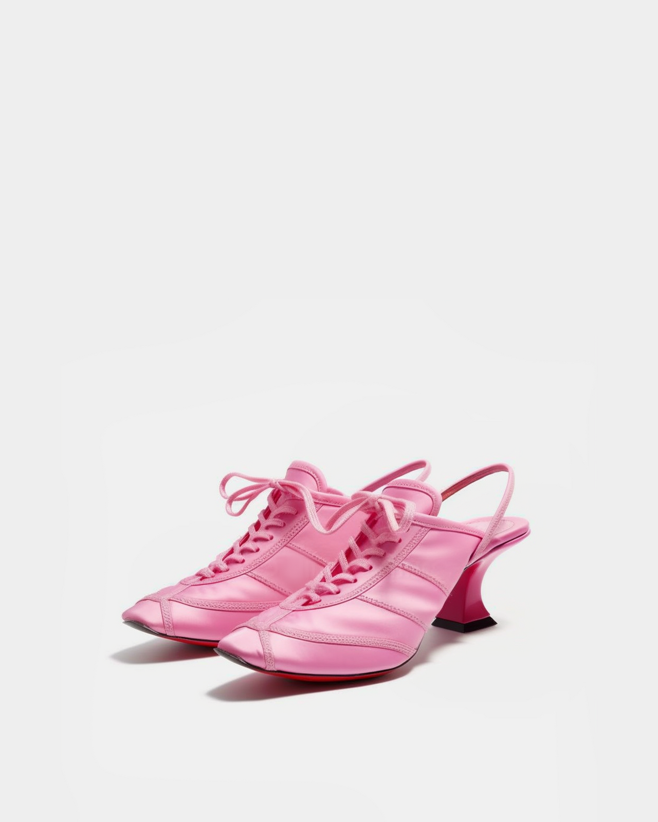 Eleanor Lace-Up Mules - Pink