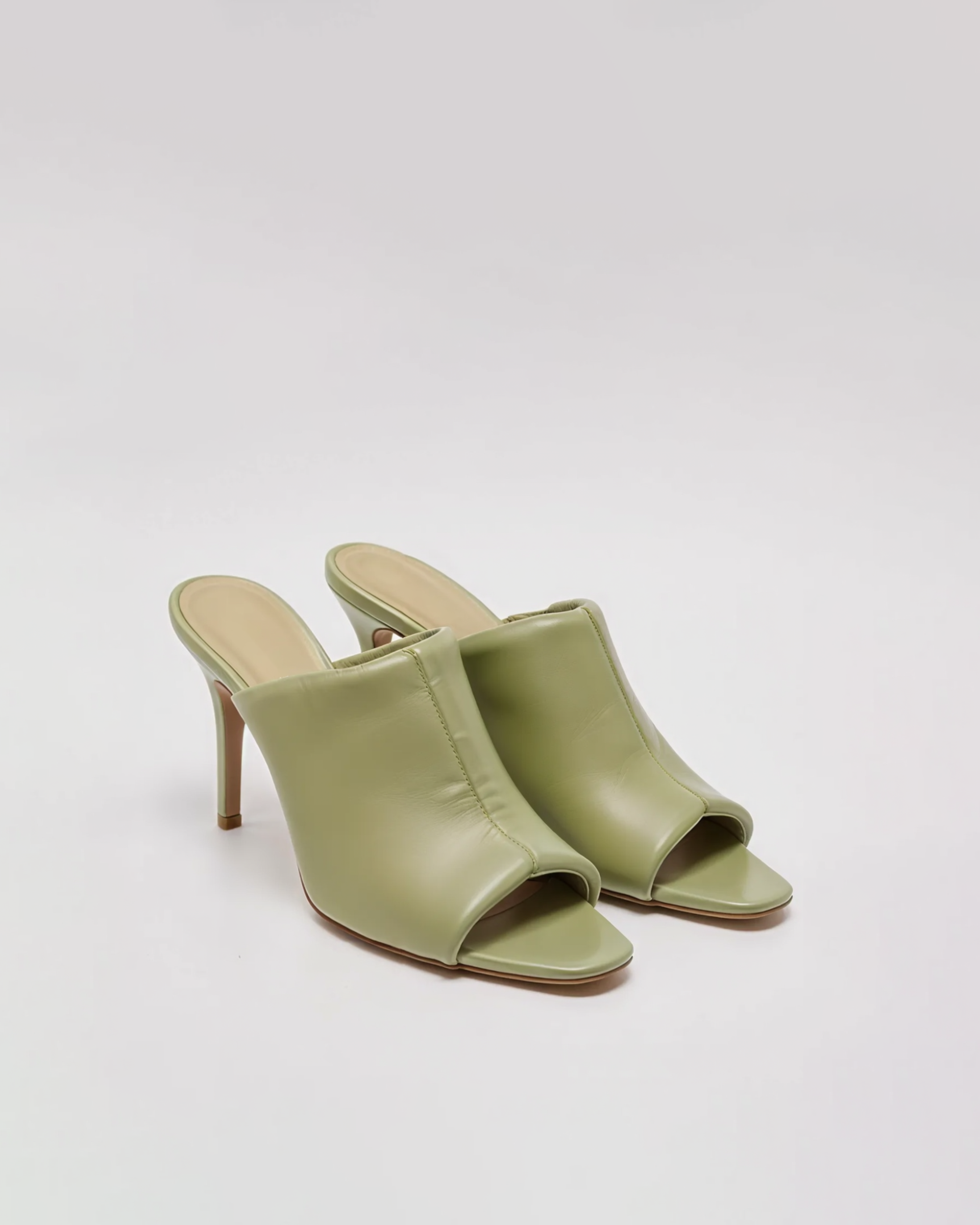 Green open toe booties online