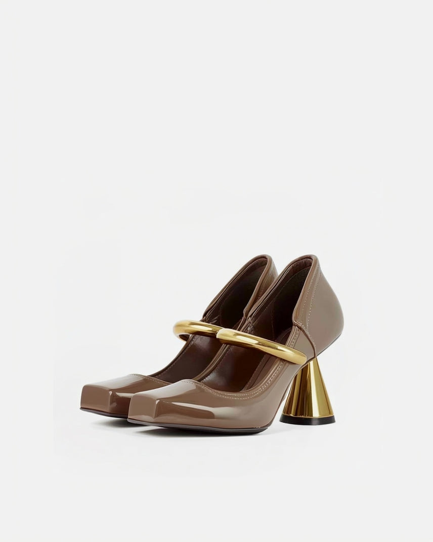 Layla Classic Mary Jane Heels - Brown