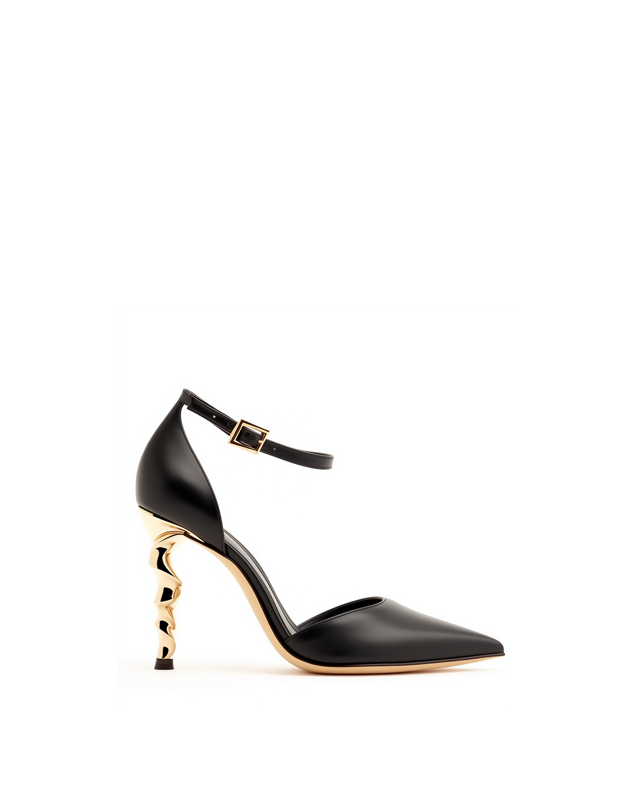 Nevaeh Ankle Strap Heels - Black