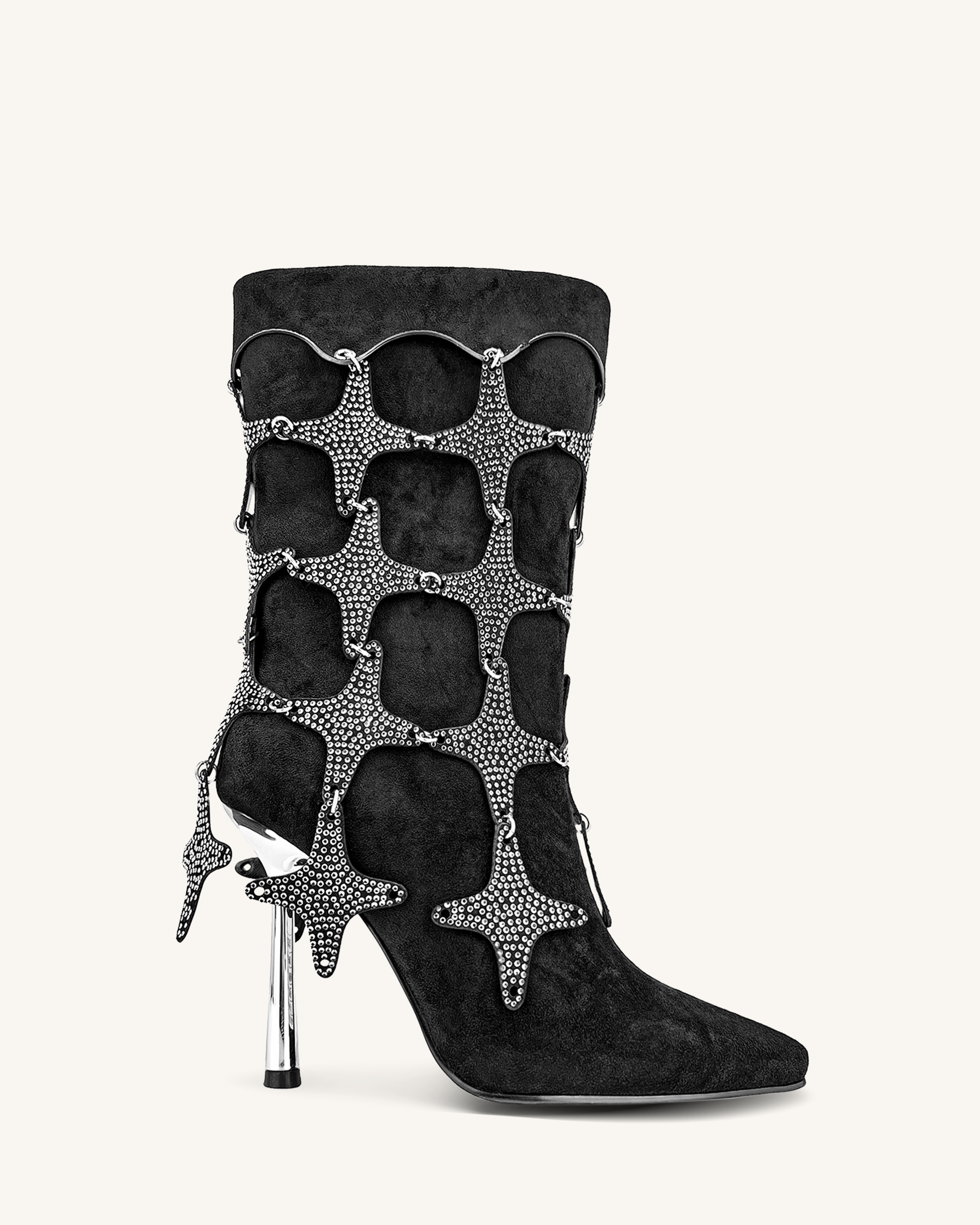 Eliza Star Cutout Ankle Boots - Black