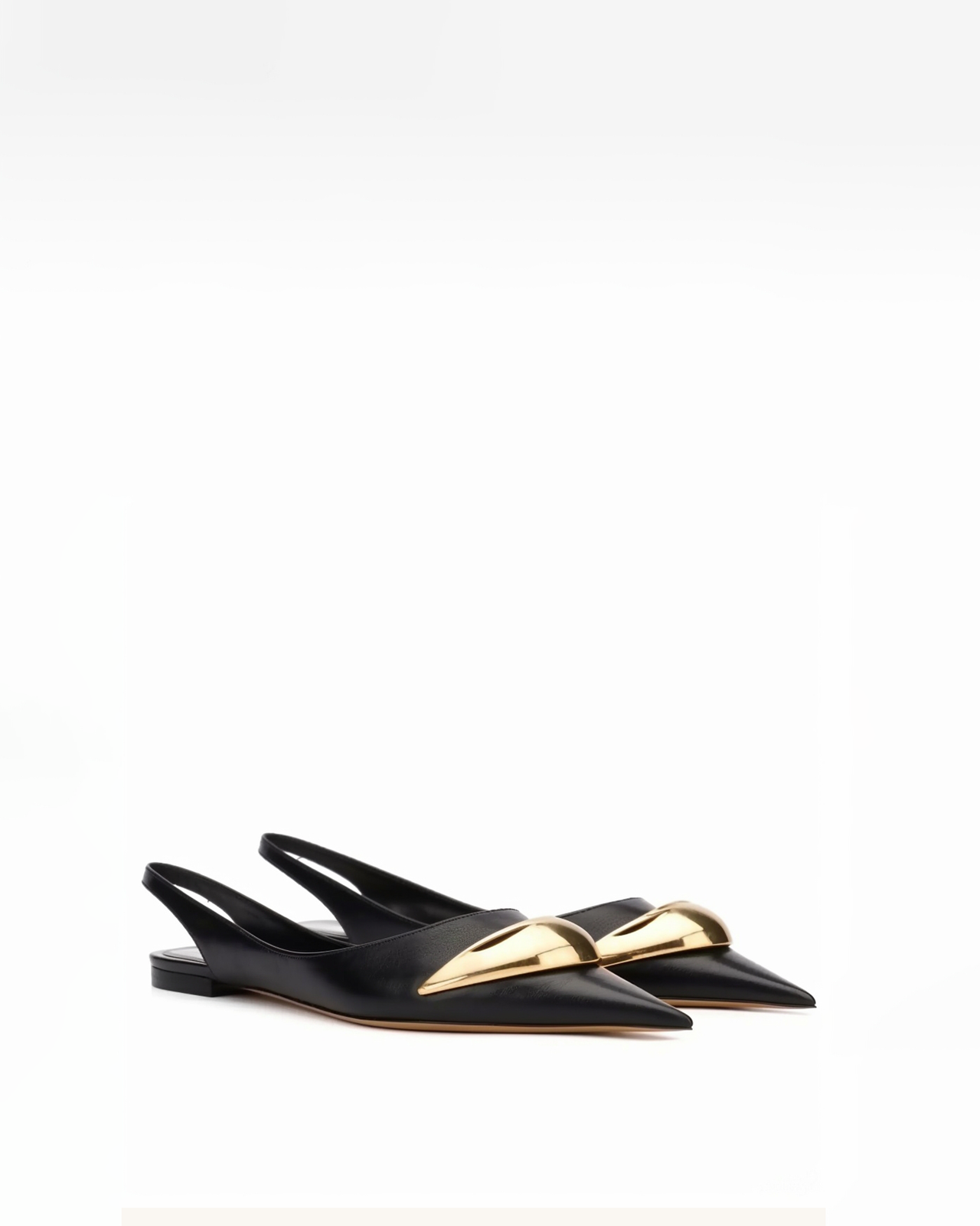 Madison Gold-Tipped Pointed Flats - Black