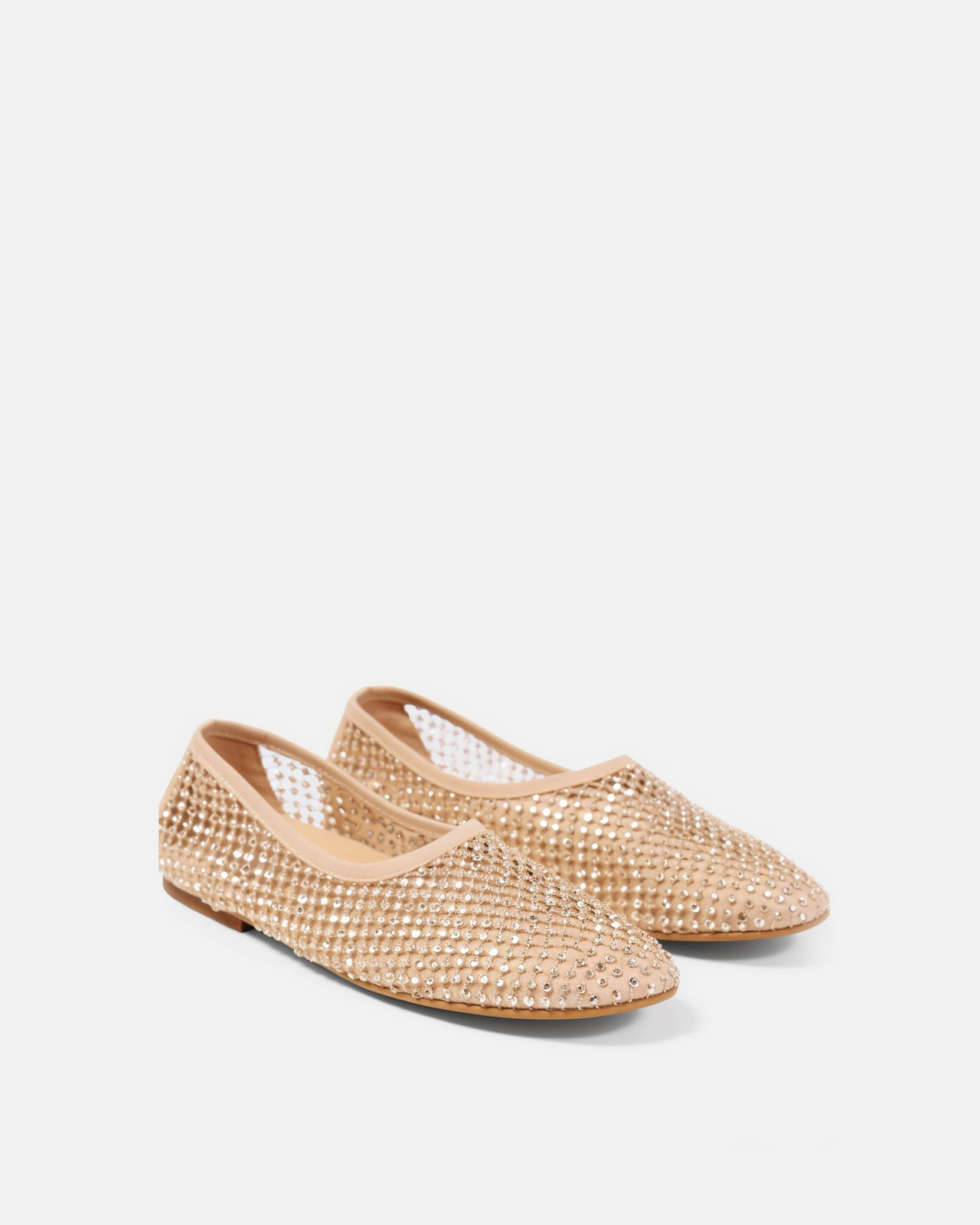 Elena Lace-Up Ballet Flats - Nude