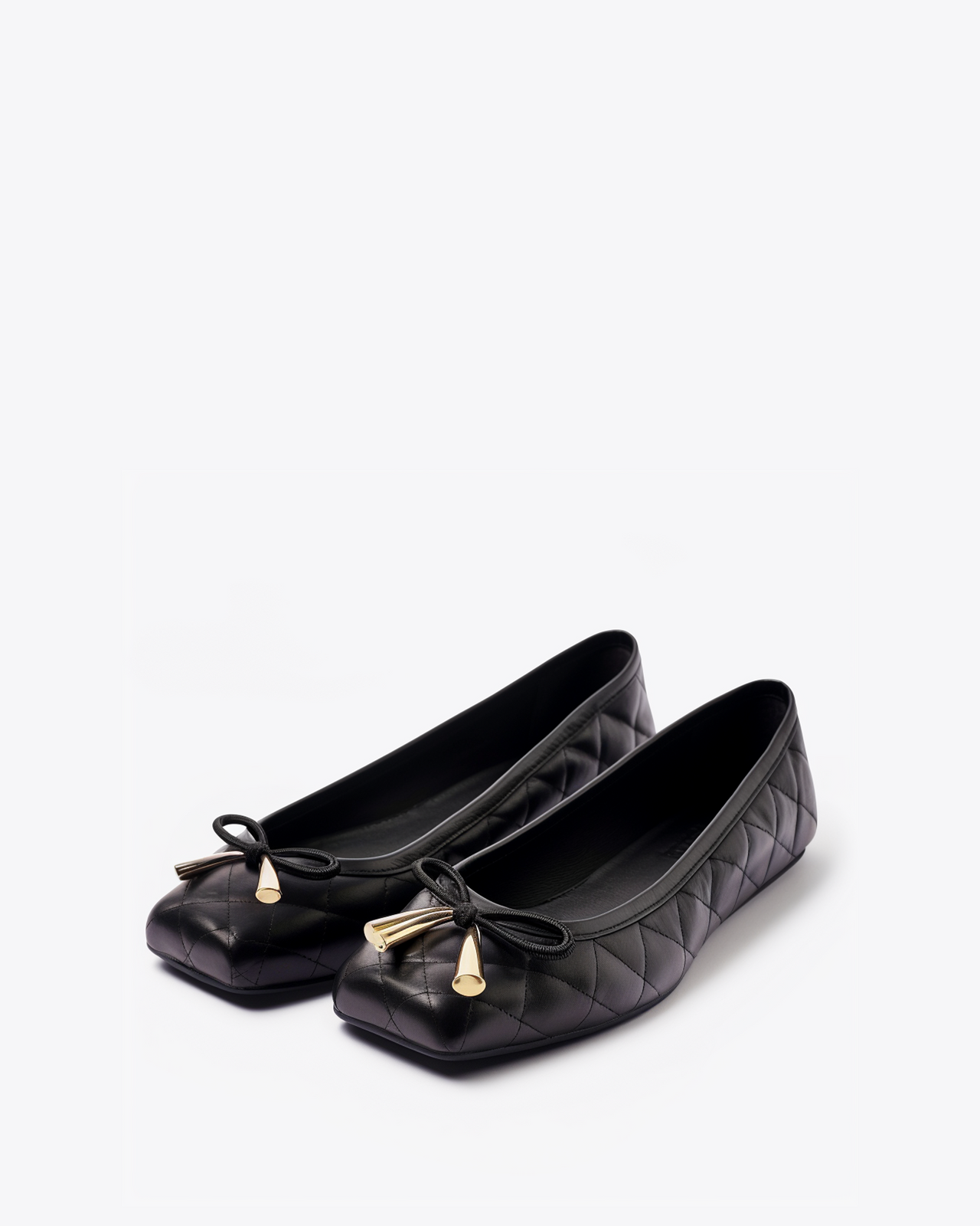 Eloise Quilted Ballet Flats – Black