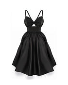 A-Line Dress with Cut-Out Detail - Black