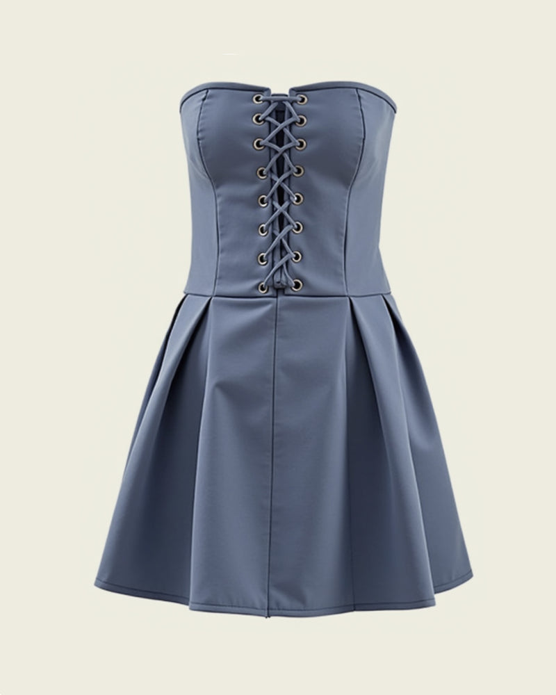 Corset Mini Dress - Blue