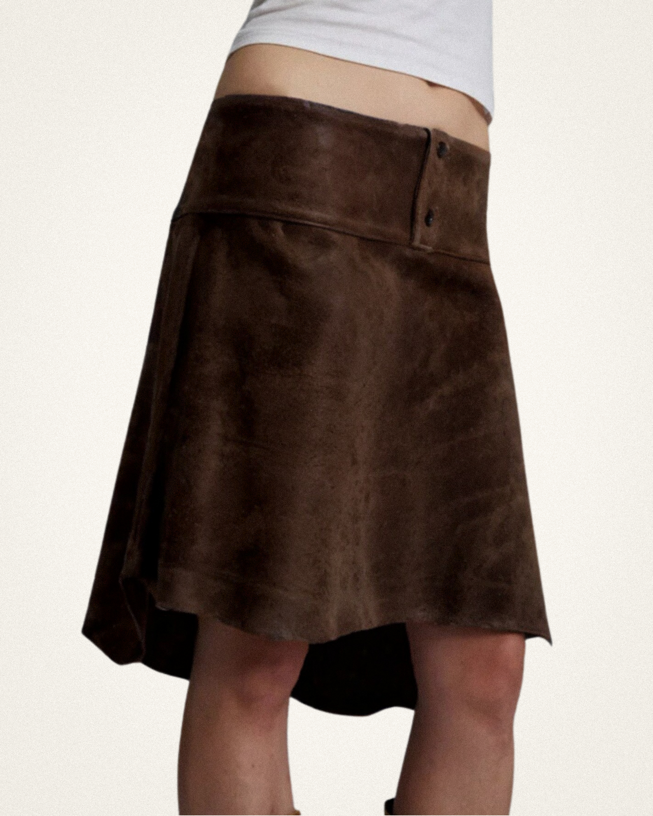 Eloise Suede A-line Skirt - Brown