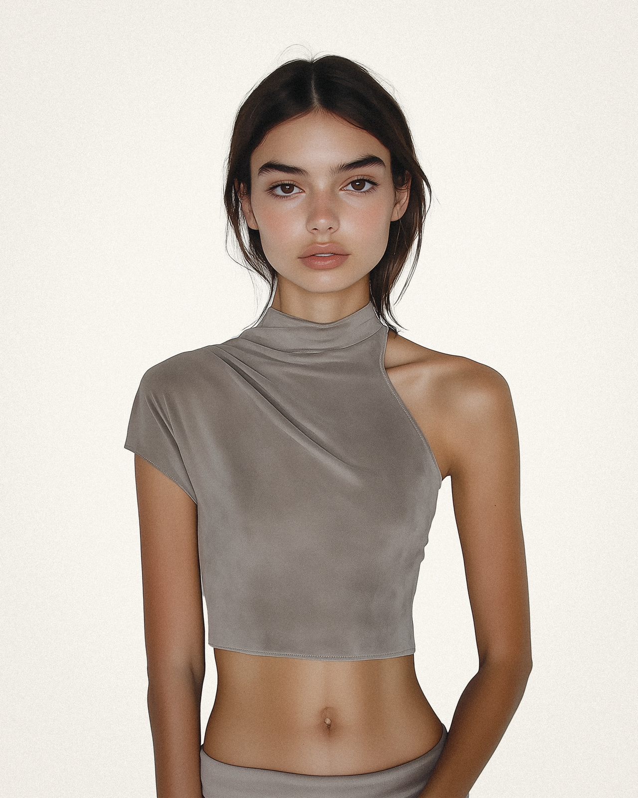 Addison Cross-Over Sueded Top - Sand