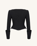 Lydia Corset-Inspired Blazer - Black