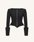 Lydia Corset-Inspired Blazer - Black