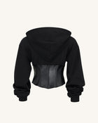 Valentina Structured Corset Hoodie - Black