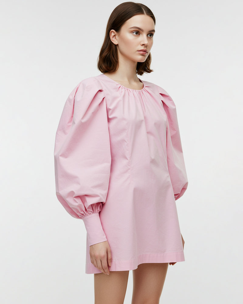 Charlotte Puff Sleeve Mini Dress - Pink