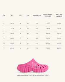 Tara Leaf Platform Clog - Bright Pink