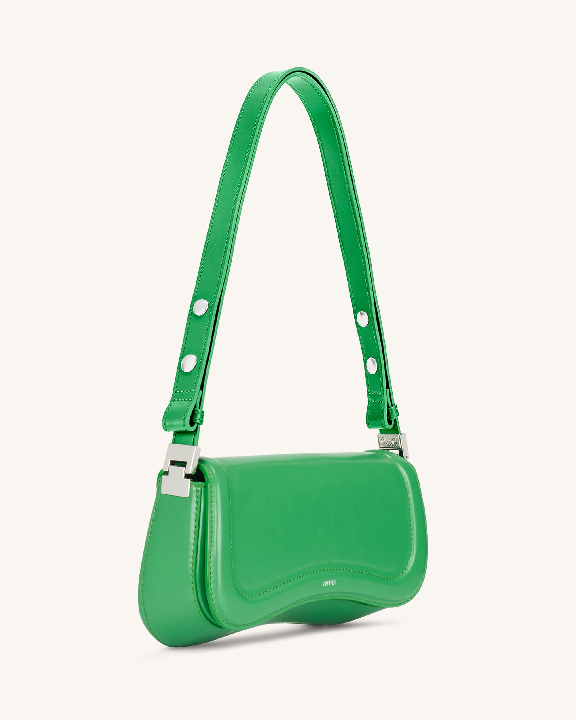 Prada Bright Olive Green Pebble Leather Shoulder /Tote Bag